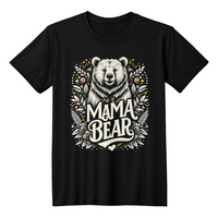 Unisex Black T-Shirt Front Print for Mom - Mother's Day Gift - Mama Bear