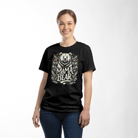 Unisex Black T-Shirt Front Print for Mom - Mother's Day Gift - Mama Bear