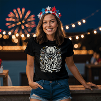 Unisex Black T-Shirt Front Print for Mom - Mother's Day Gift - Mama Bear