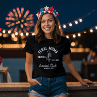 Funny Black Unisex T-Shirt Front Print for Mom - Mother's Day Gift - Feral Mom Social Club