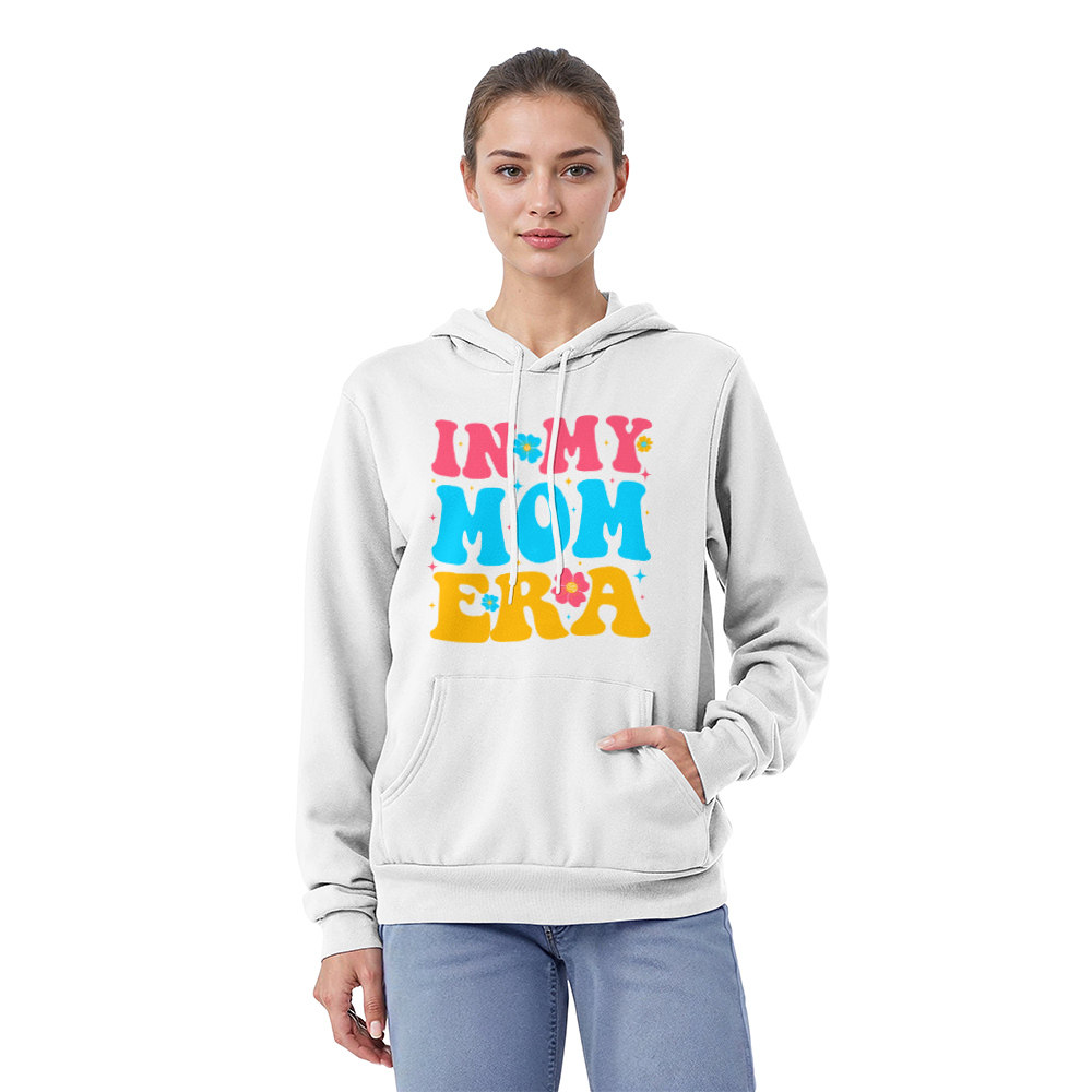 Unisex White, Black, Gray Unisex Pullover Hoodie Front Print for Mom - Mother's Day Gift - In My Mom Era