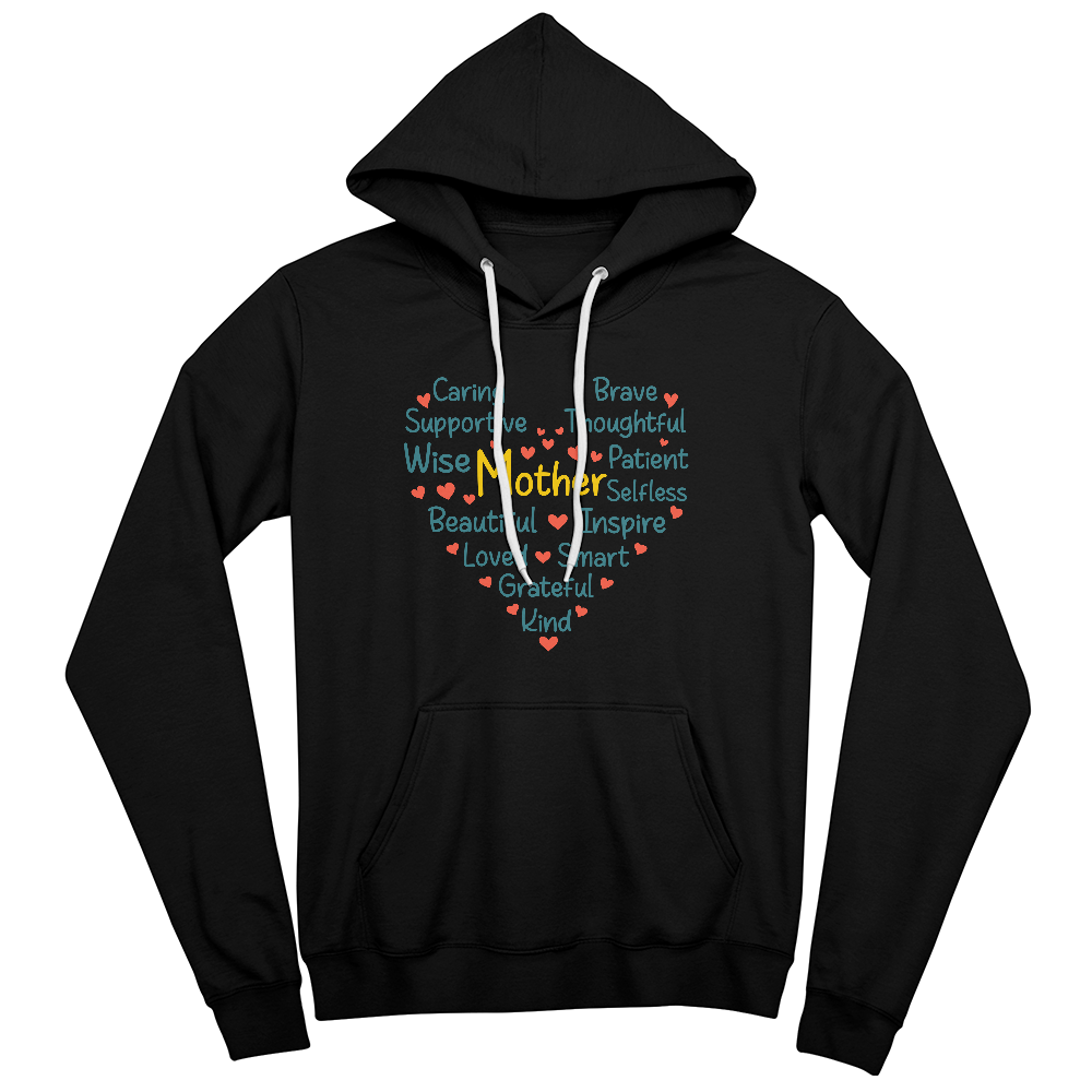 Unisex White, Black, Gray Unisex Pullover Hoodie Front Print for Mom - Mother's Day Gift - Mother