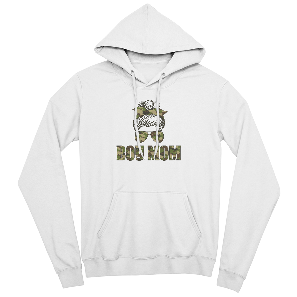 Unisex White, Black, Gray Unisex Pullover Hoodie Front Print for Mom - Mother's Day Gift - Boy Mom