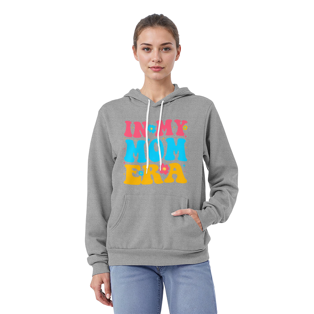 Unisex White, Black, Gray Unisex Pullover Hoodie Front Print for Mom - Mother's Day Gift - In My Mom Era
