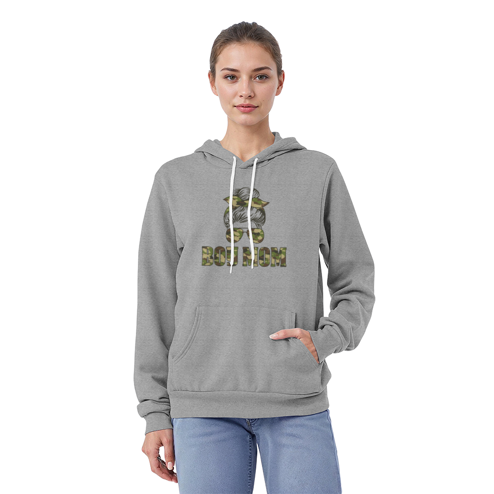 Unisex White, Black, Gray Unisex Pullover Hoodie Front Print for Mom - Mother's Day Gift - Boy Mom