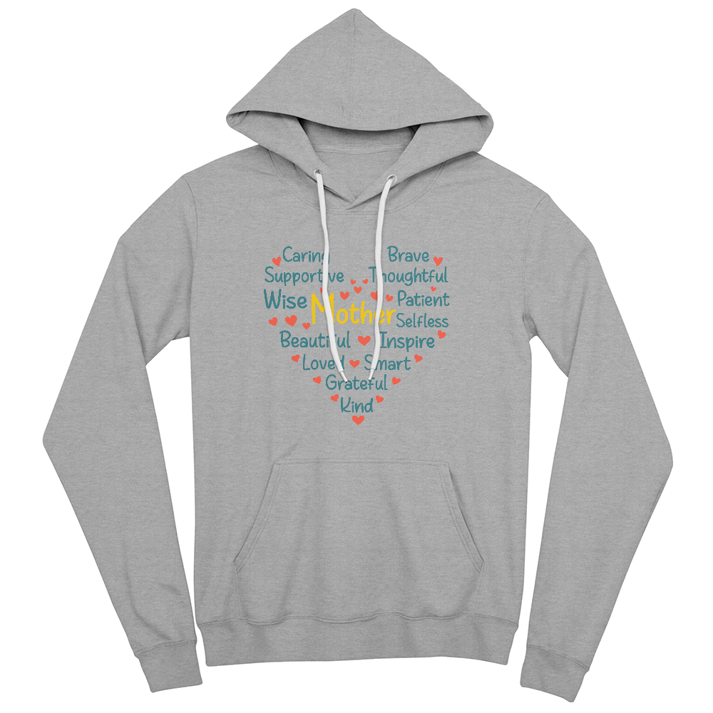 Unisex White, Black, Gray Unisex Pullover Hoodie Front Print for Mom - Mother's Day Gift - Mother