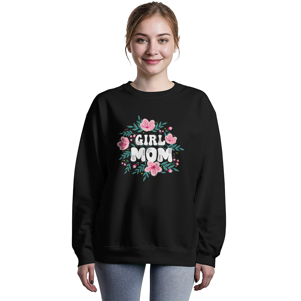 Bella + Canvas 3945 Unisex Black, Gray Unisex Crewneck Sweatshirt Front Print for Mom - Mother's Day Gift - Wife Mom Boss