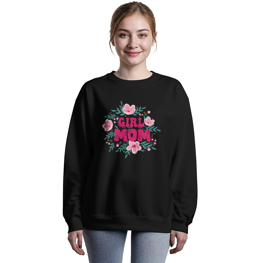 Bella + Canvas 3945 Unisex White, Black, Gray Unisex Crewneck Sweatshirt Front Print for Mom - Mother's Day Gift - Girl Mom