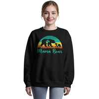 Bella + Canvas 3945 Unisex White, Black, Gray Unisex Crewneck Sweatshirt Front Print for Mom - Mother's Day Gift - Mama Bear