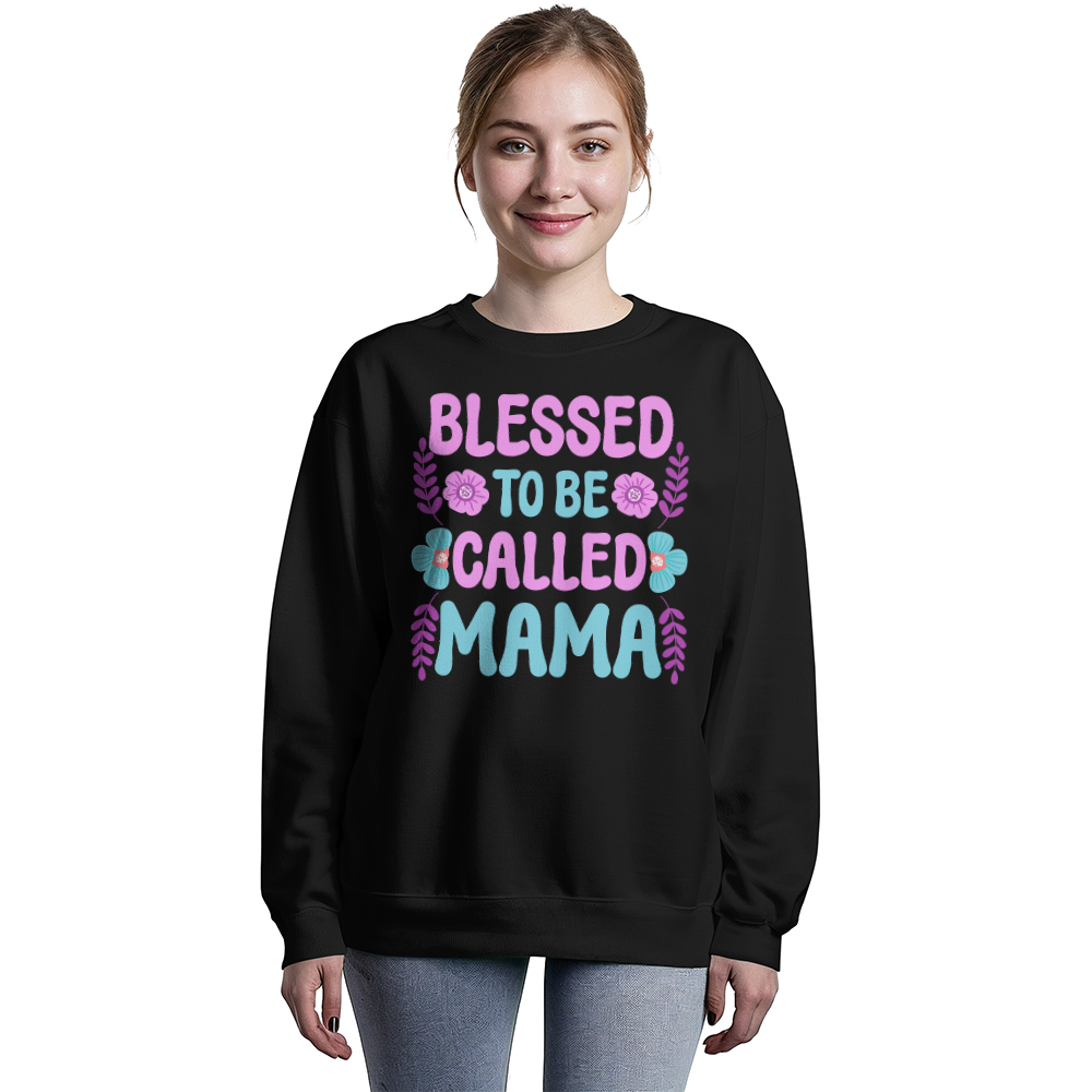 Bella + Canvas 3945 Unisex White, Black, Gray Unisex Crewneck Sweatshirt Front Print for Mom - Mother's Day Gift - Blessed to be Called Mama