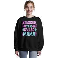 Bella + Canvas 3945 Unisex White, Black, Gray Unisex Crewneck Sweatshirt Front Print for Mom - Mother's Day Gift - Blessed to be Called Mama