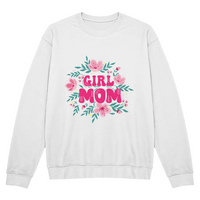 Bella + Canvas 3945 Unisex White, Black, Gray Unisex Crewneck Sweatshirt Front Print for Mom - Mother's Day Gift - Girl Mom