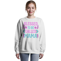 Bella + Canvas 3945 Unisex White, Black, Gray Unisex Crewneck Sweatshirt Front Print for Mom - Mother's Day Gift - Blessed to be Called Mama