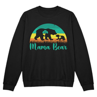 Bella + Canvas 3945 Unisex White, Black, Gray Unisex Crewneck Sweatshirt Front Print for Mom - Mother's Day Gift - Mama Bear