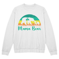 Bella + Canvas 3945 Unisex White, Black, Gray Unisex Crewneck Sweatshirt Front Print for Mom - Mother's Day Gift - Mama Bear