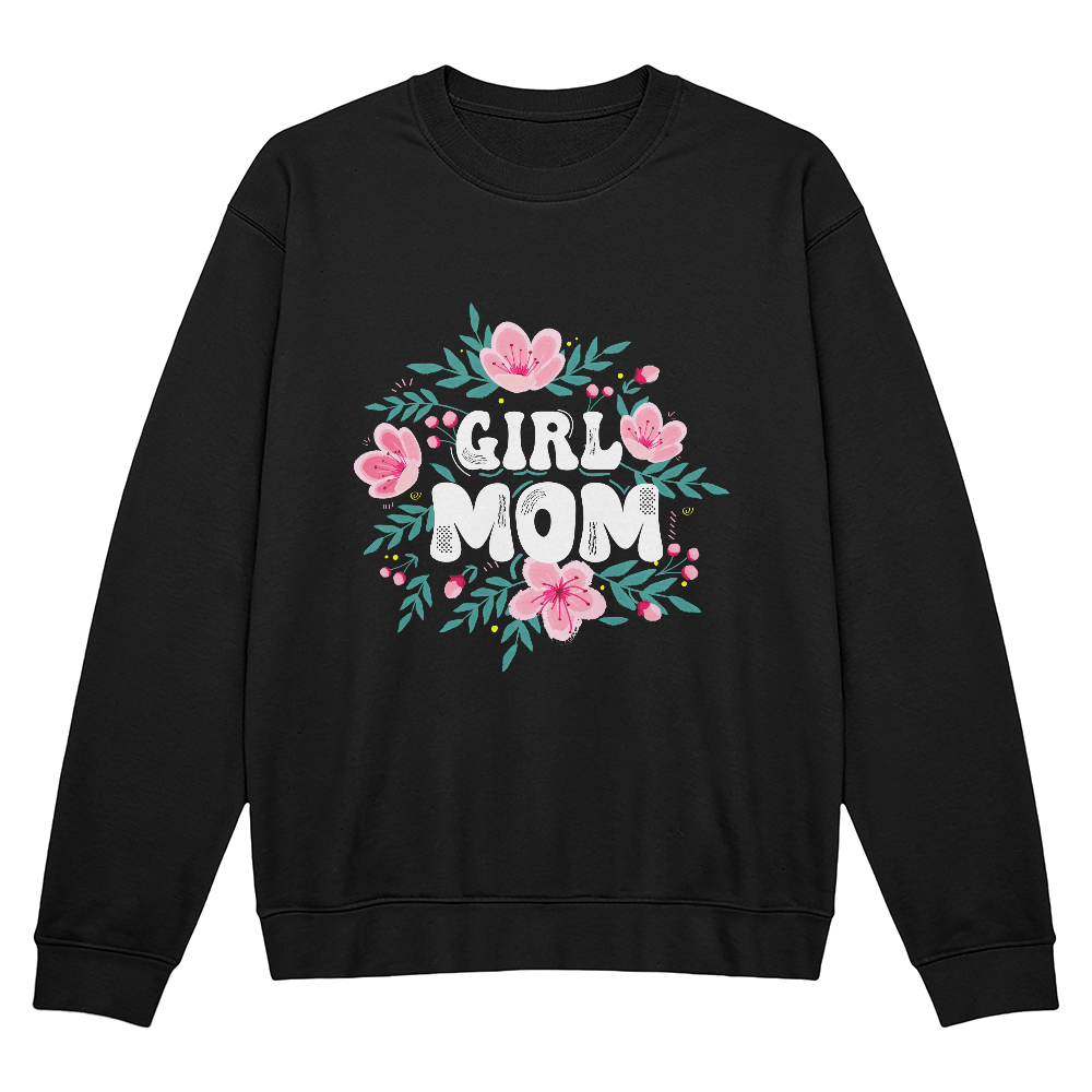 Bella + Canvas 3945 Unisex Black, Gray Unisex Crewneck Sweatshirt Front Print for Mom - Mother's Day Gift - Wife Mom Boss
