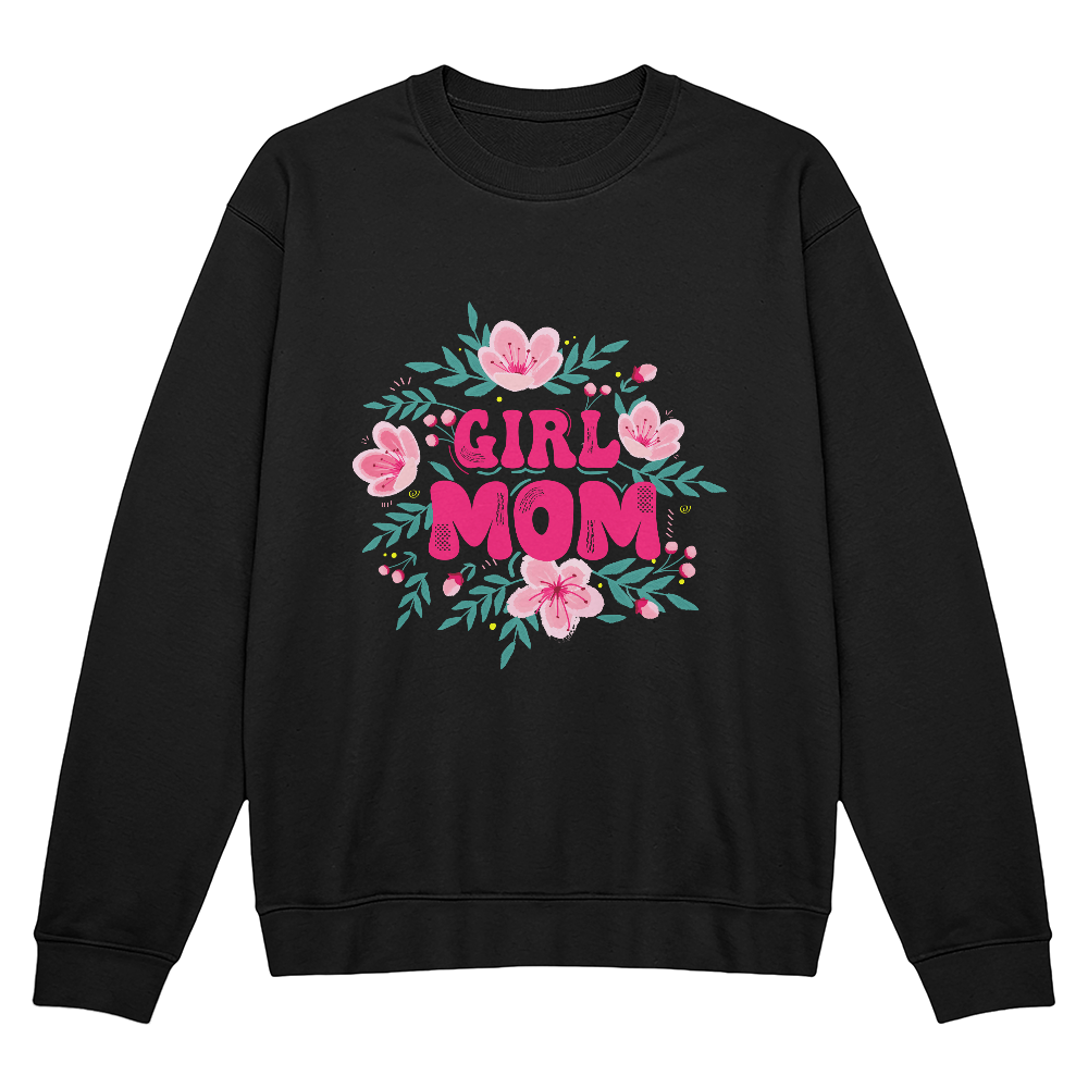 Bella + Canvas 3945 Unisex White, Black, Gray Unisex Crewneck Sweatshirt Front Print for Mom - Mother's Day Gift - Girl Mom