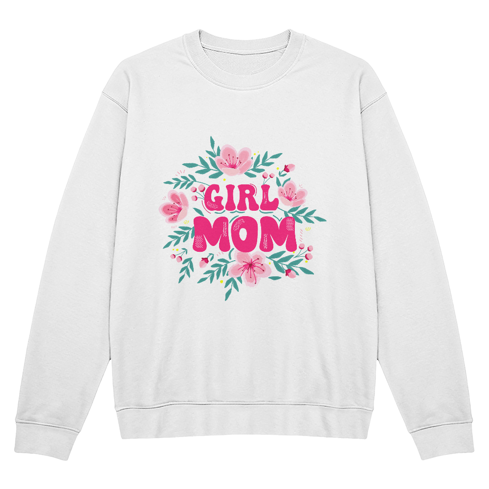 Bella + Canvas 3945 Unisex White, Black, Gray Unisex Crewneck Sweatshirt Front Print for Mom - Mother's Day Gift - Girl Mom