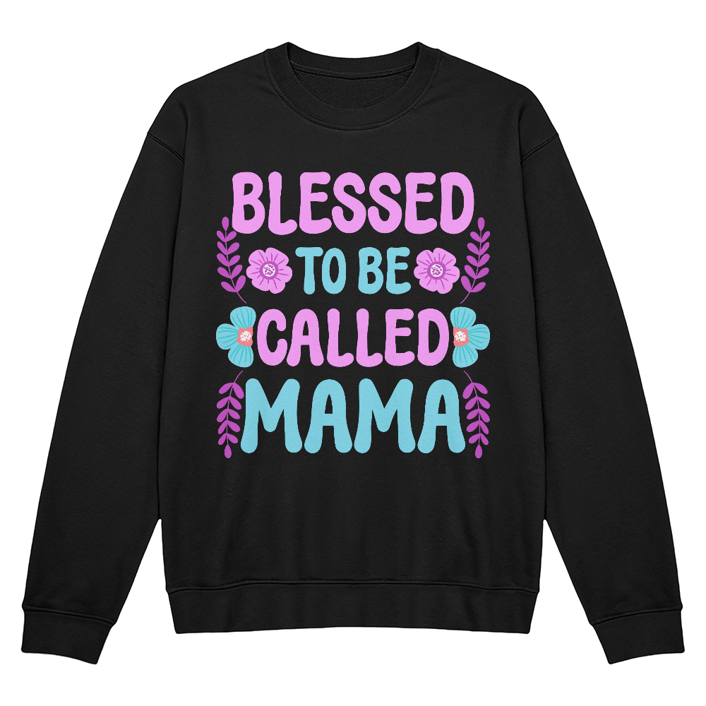 Bella + Canvas 3945 Unisex White, Black, Gray Unisex Crewneck Sweatshirt Front Print for Mom - Mother's Day Gift - Blessed to be Called Mama