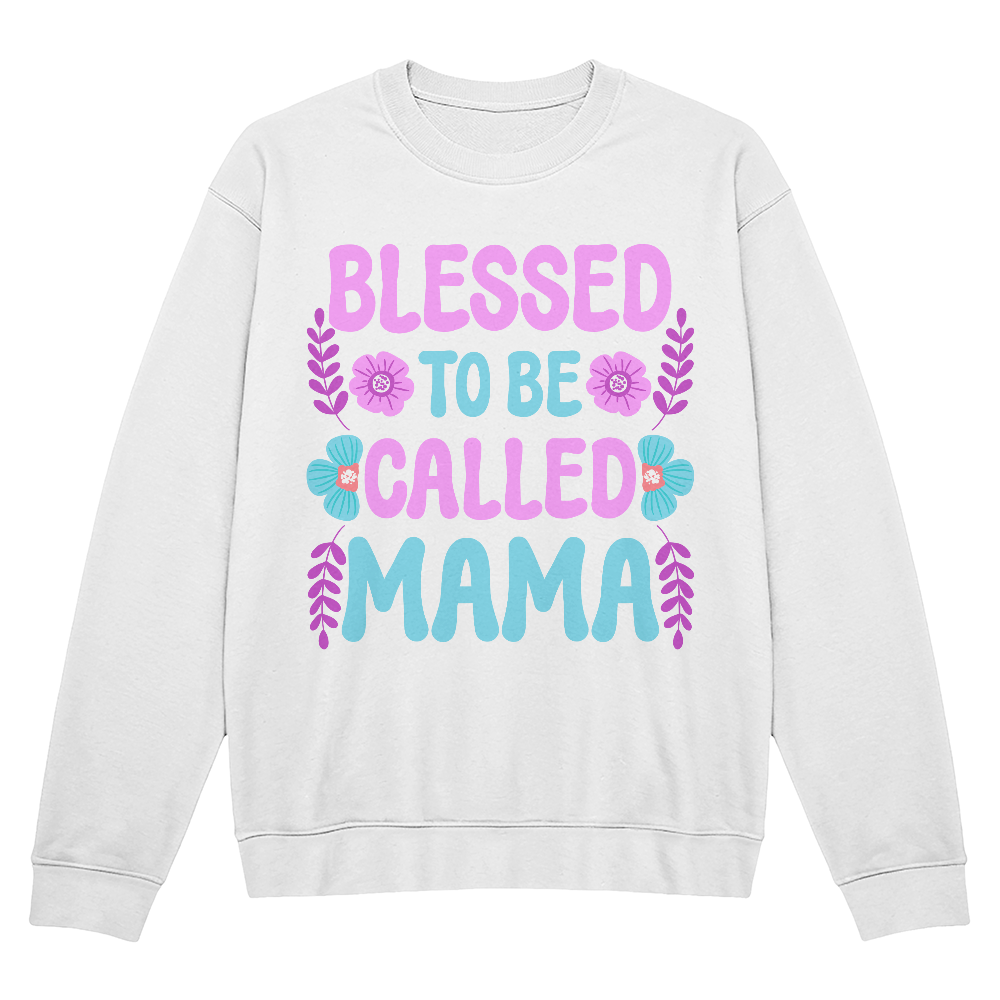 Bella + Canvas 3945 Unisex White, Black, Gray Unisex Crewneck Sweatshirt Front Print for Mom - Mother's Day Gift - Blessed to be Called Mama