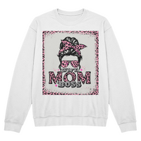 Bella + Canvas 3945 Unisex White, Black, Gray Unisex Crewneck Sweatshirt Front Print for Mom - Mother's Day Gift - Wife Mom Boss