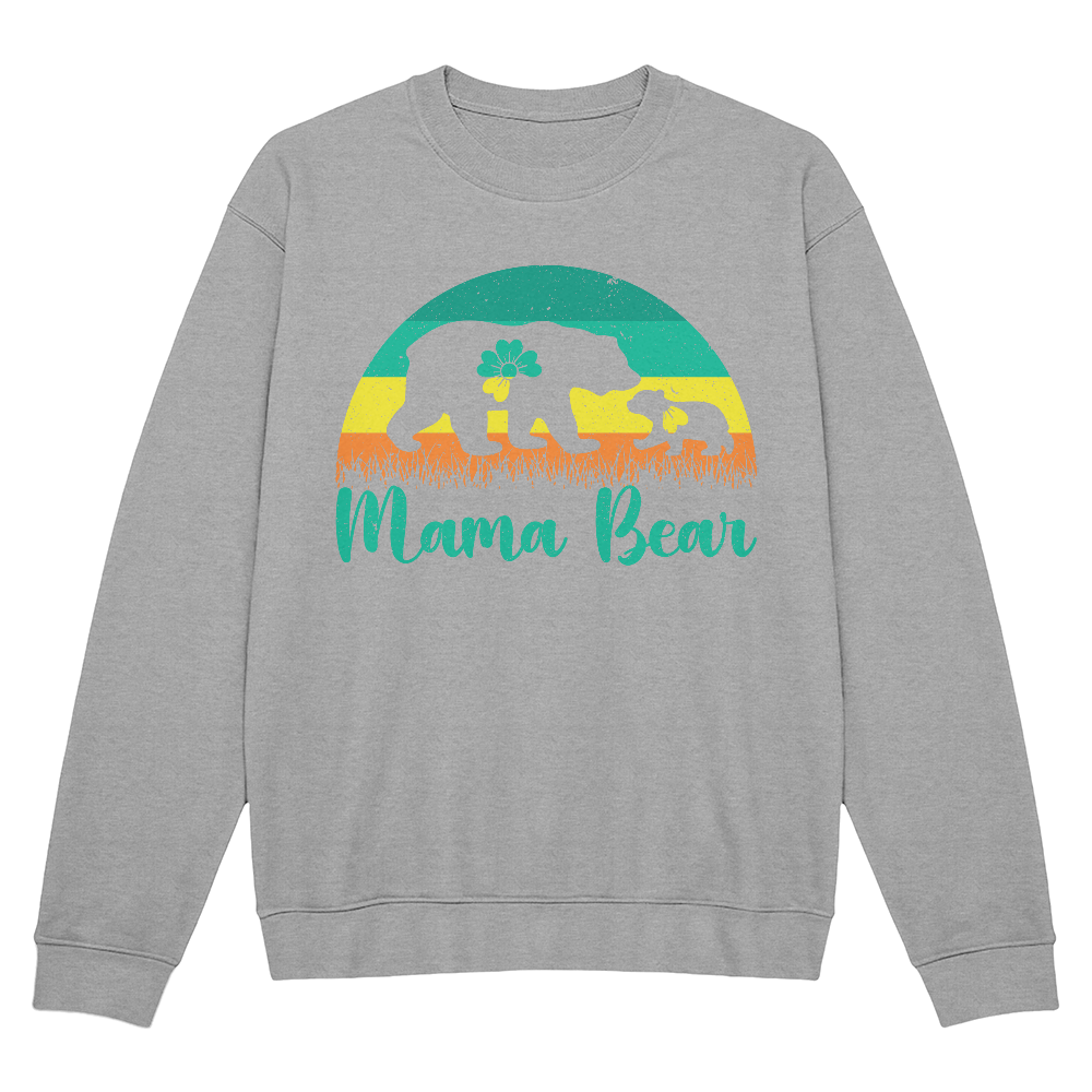 Bella + Canvas 3945 Unisex White, Black, Gray Unisex Crewneck Sweatshirt Front Print for Mom - Mother's Day Gift - Mama Bear
