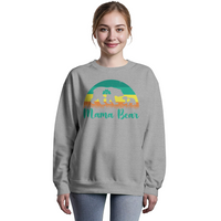Bella + Canvas 3945 Unisex White, Black, Gray Unisex Crewneck Sweatshirt Front Print for Mom - Mother's Day Gift - Mama Bear
