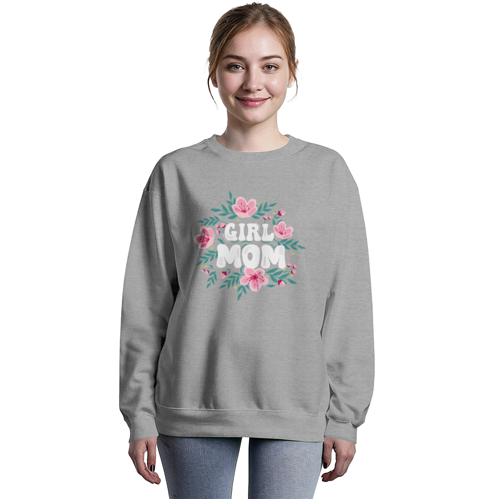 Bella + Canvas 3945 Unisex Black, Gray Unisex Crewneck Sweatshirt Front Print for Mom - Mother's Day Gift - Wife Mom Boss