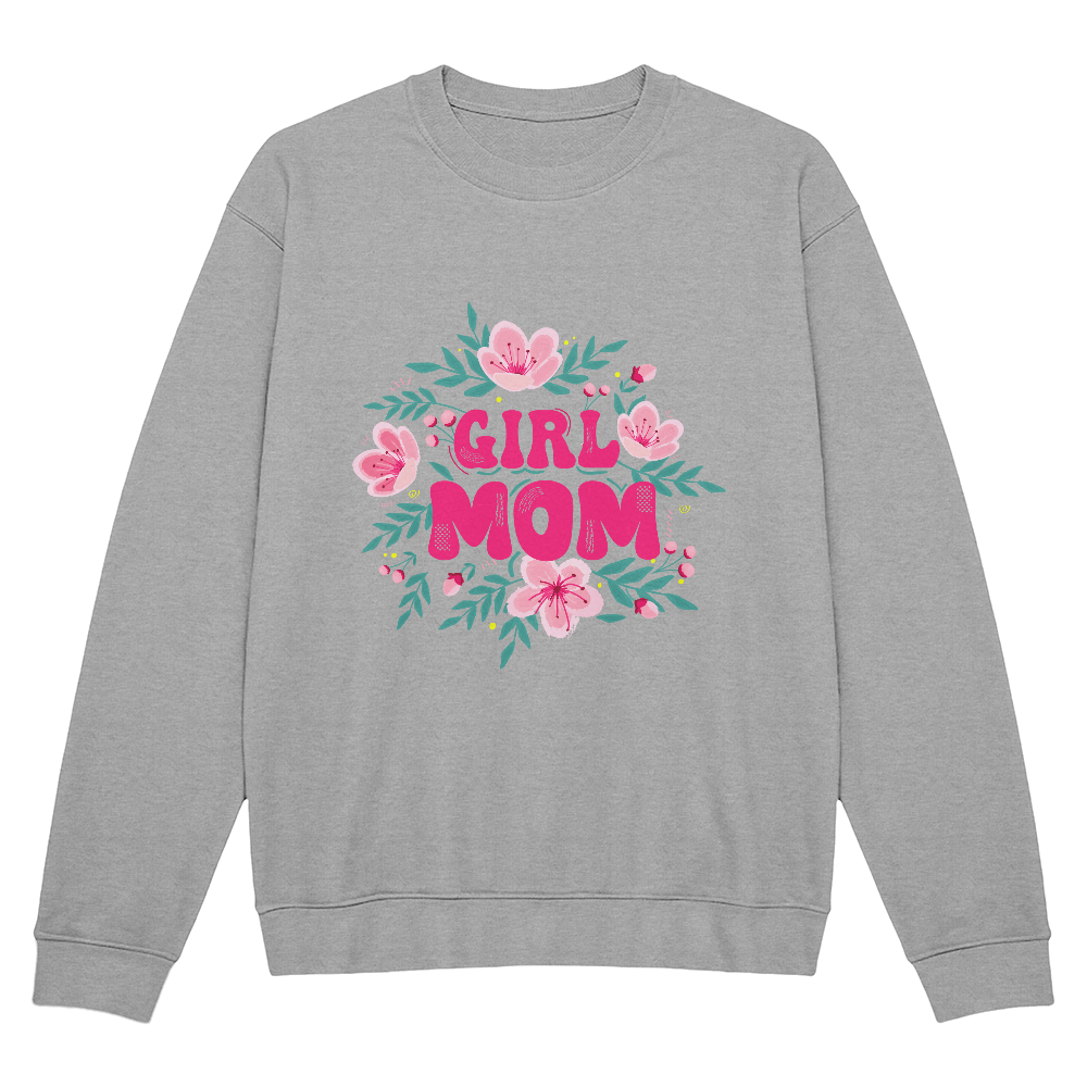 Bella + Canvas 3945 Unisex White, Black, Gray Unisex Crewneck Sweatshirt Front Print for Mom - Mother's Day Gift - Girl Mom
