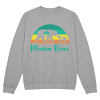 Bella + Canvas 3945 Unisex White, Black, Gray Unisex Crewneck Sweatshirt Front Print for Mom - Mother's Day Gift - Mama Bear