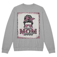 Bella + Canvas 3945 Unisex White, Black, Gray Unisex Crewneck Sweatshirt Front Print for Mom - Mother's Day Gift - Wife Mom Boss