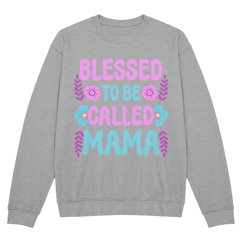 Bella + Canvas 3945 Unisex White, Black, Gray Unisex Crewneck Sweatshirt Front Print for Mom - Mother's Day Gift - Blessed to be Called Mama