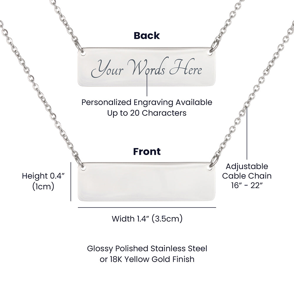 Horizontal Bar Necklace for Mom - Mother's Day Gift - Police Mom