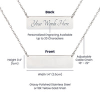 Horizontal Bar Necklace for Mom - Mother's Day Gift - Police Mom