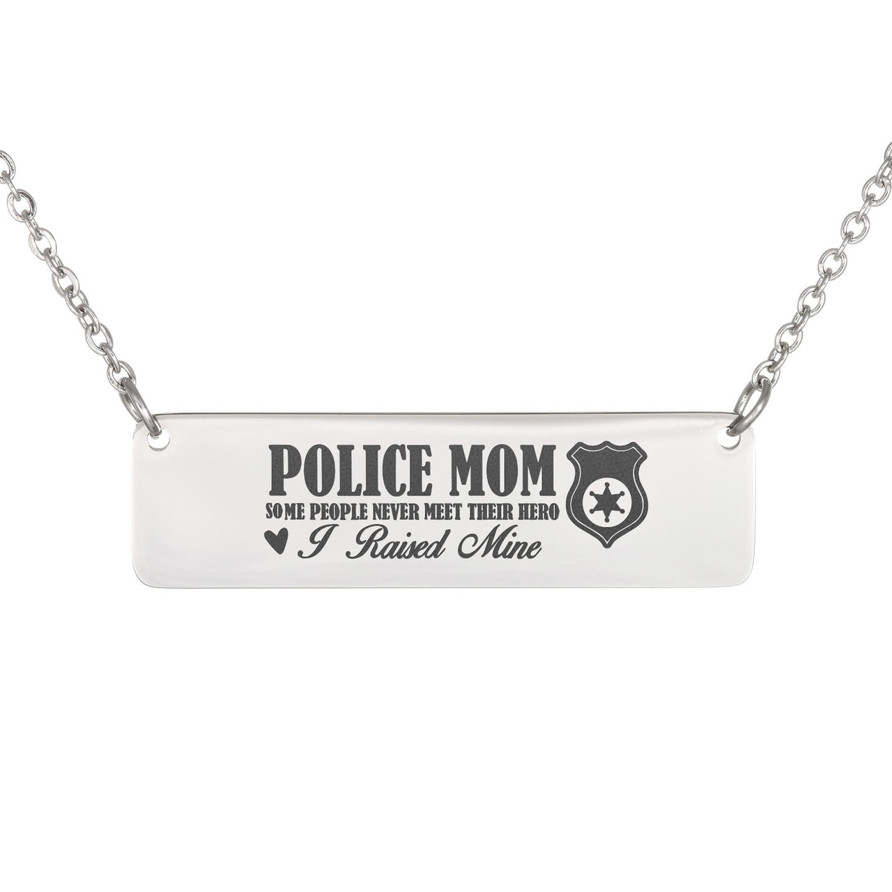 Horizontal Bar Necklace for Mom - Mother's Day Gift - Police Mom