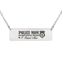 Horizontal Bar Necklace for Mom - Mother's Day Gift - Police Mom