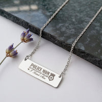 Horizontal Bar Necklace for Mom - Mother's Day Gift - Police Mom