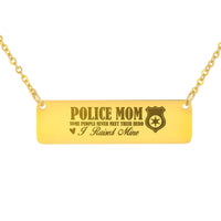 Horizontal Bar Necklace for Mom - Mother's Day Gift - Police Mom