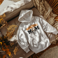 Gildan 18500 Unisex White Hooded Sweatshirt Front Print - Mother's Day Gift - Basketball Mom