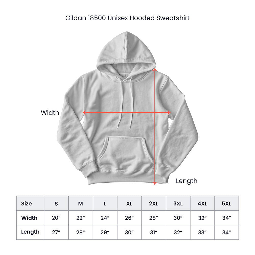 Gildan 18500 Unisex White Hooded Sweatshirt Front Print - Mother's Day Gift - Basketball Mom