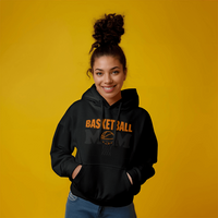 Gildan 18500 Unisex White Hooded Sweatshirt Front Print - Mother's Day Gift - Basketball Mom