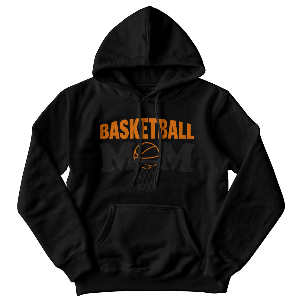 Gildan 18500 Unisex White Hooded Sweatshirt Front Print - Mother's Day Gift - Basketball Mom