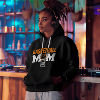 Gildan 18500 Unisex Black Hooded Sweatshirt Front Print - Mother's Day Gift - Basketball Mom
