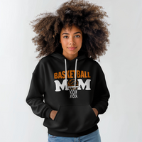 Gildan 18500 Unisex Black Hooded Sweatshirt Front Print - Mother's Day Gift - Basketball Mom