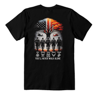 Perosnalized Black Unisex T-Shirt Back Print -Veterans