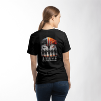 Perosnalized Black Unisex T-Shirt Back Print -Veterans