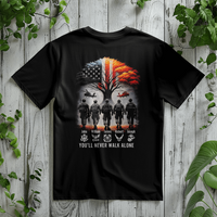 Perosnalized Black Unisex T-Shirt Back Print -Veterans