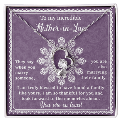 Forever Love Necklace – Mother - in - Law Love Gift - TreasuredTale