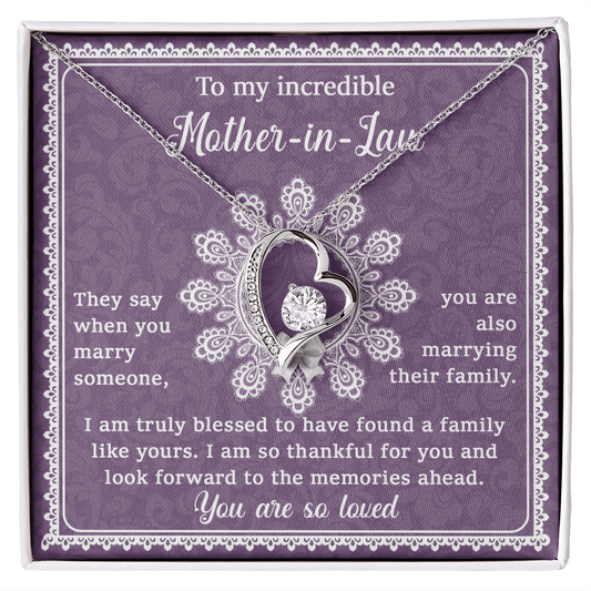 Forever Love Necklace – Mother - in - Law Love Gift - TreasuredTale