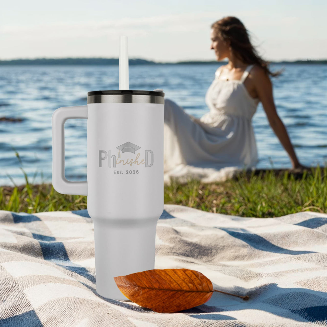 40oz Tumbler - Laser engraved - Phd